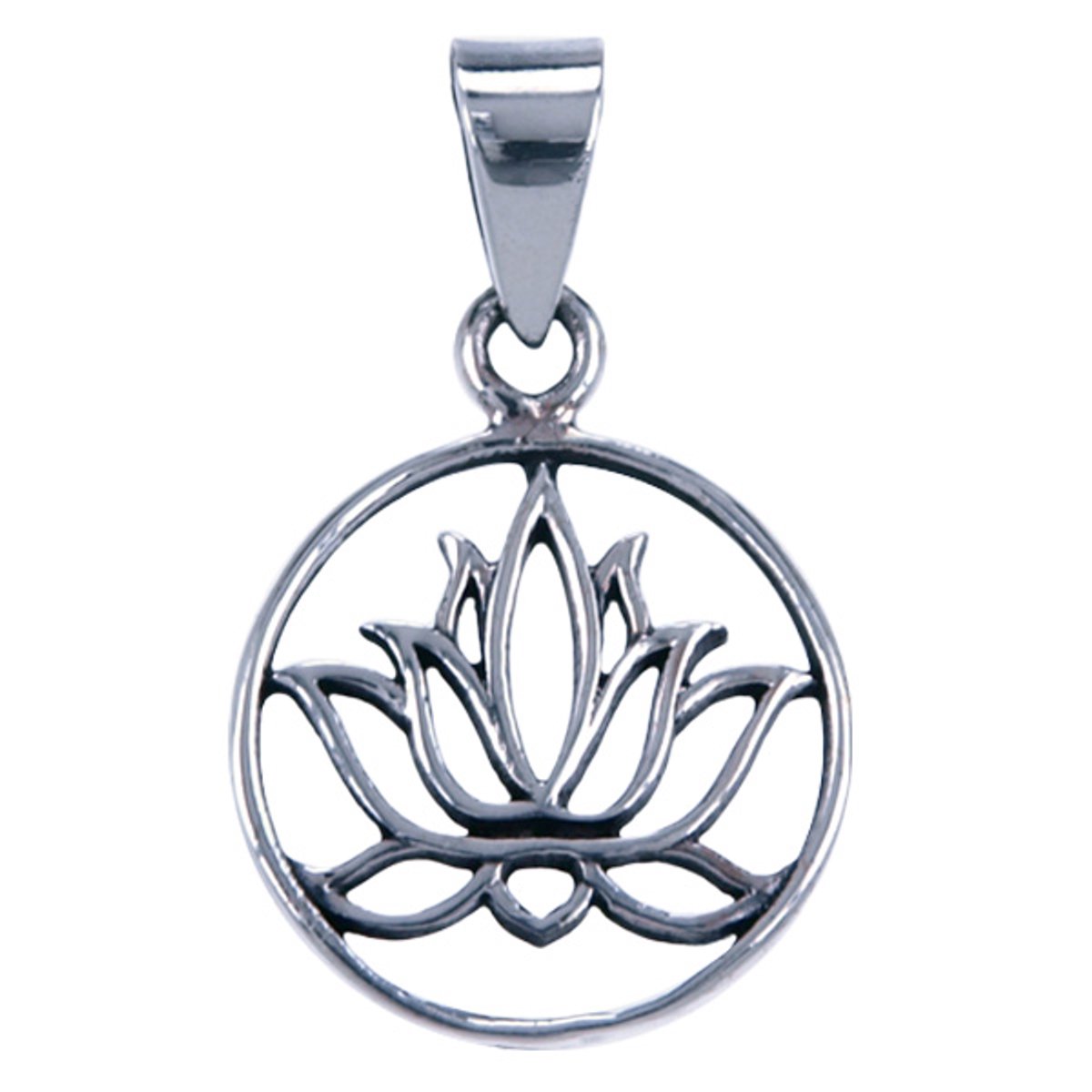 Hetty'S -Elegante zilveren hanger van een lotusbloem - Maat 17 mm rond