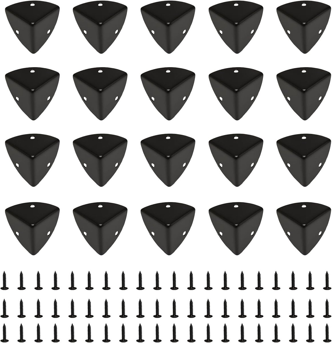 20 stuks tafelhoekbeschermers van metaal, 26 mm, zwart
