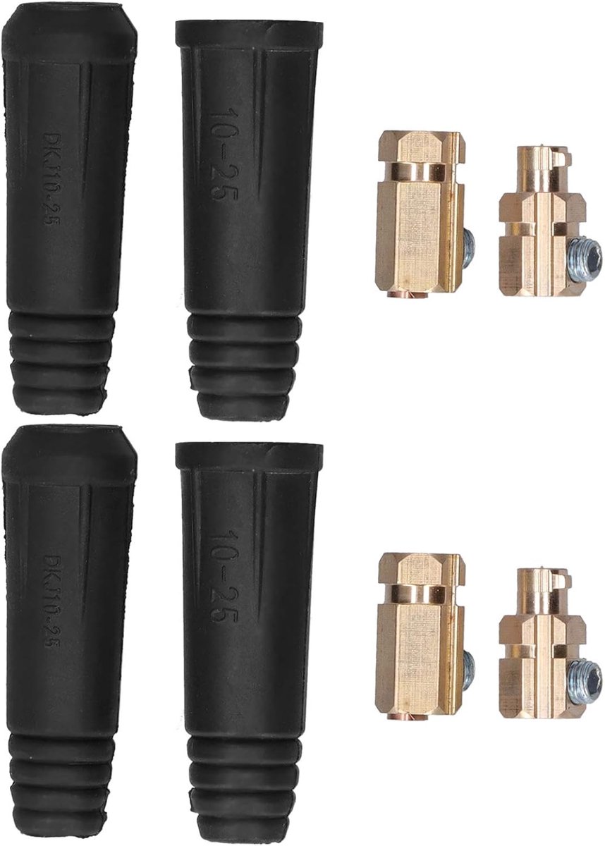 Kabelconnector, lassnelkoppeling Connector Stekkerfittingen voor 10‑25 mm² kabel Dkj10‑25 Rubber en messing met connector Snelle connector Mannelijke connector Vrouwelijke zitting