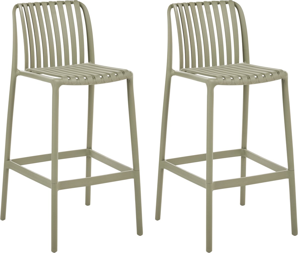 Beliani ARICCIA - Verstelbare barstoelen set 2 - Groen - Synthetisch