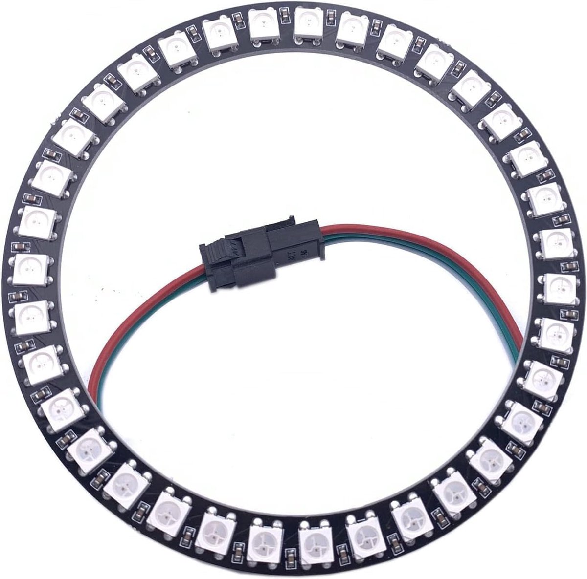 8/16/24/35/45/60/241 Leds Pixel Ring adresseerbare ledmodules WS2812 IC RGB full color ronde led cirkel DC5V (35Leds, zwart)