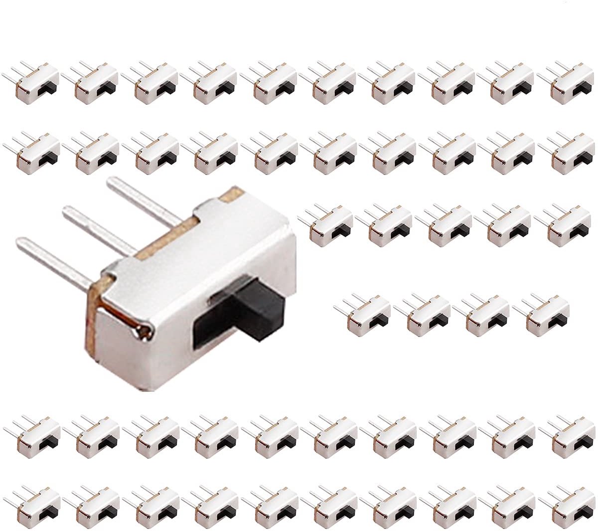 Schakelaar High Knob 3 Pin 2 Position 1P2T SPDT met PCB-paneel voor Arduino 0,5 Amp, 50V DC, 2 mm, 50 stuks
