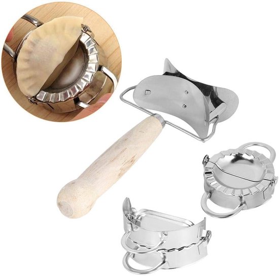 Maker 304 RVS-Houten Rolling Pin- Manual Dumpling Maker Set — afbeelding 5