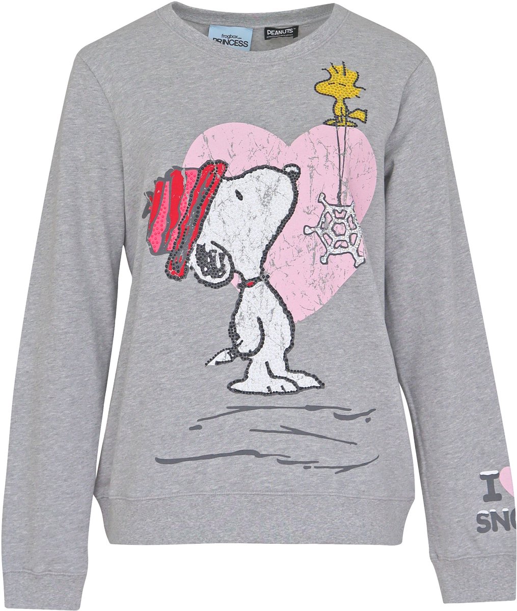 Frogbox - grijze Snoopy I love snow sweater - maat S