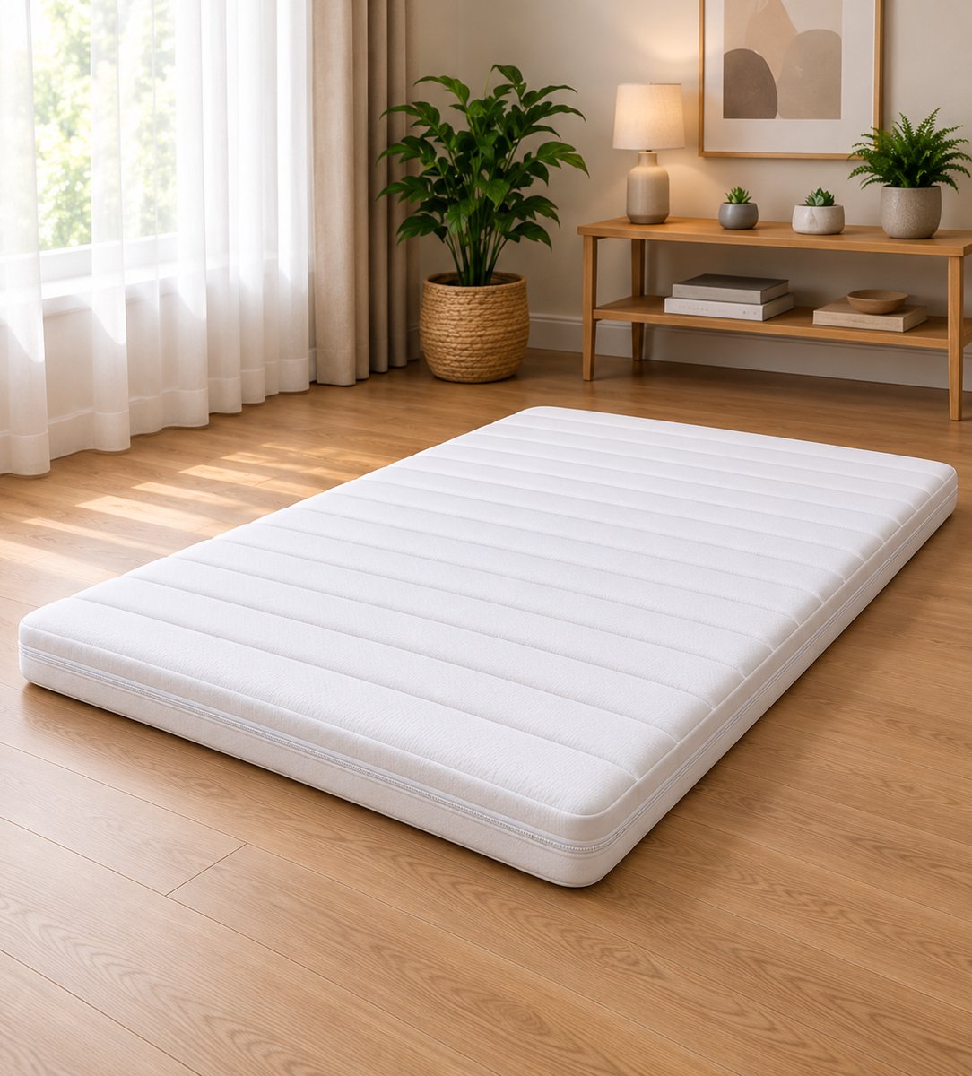 FITBERTH 90x200x14 Matras - Medium - HY33 - Premium - Orthopedisch Verantwoord - Ventilerend - Ergonomische Ondersteuning - Afritsbaar - Wasbaar - CertiPUR® wit