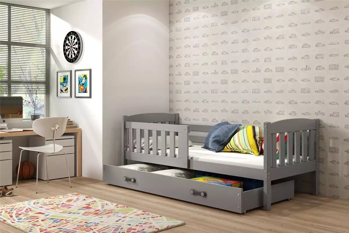 BMS KUBUŚ 90x200 youth bunk bed with drawer, graphite
