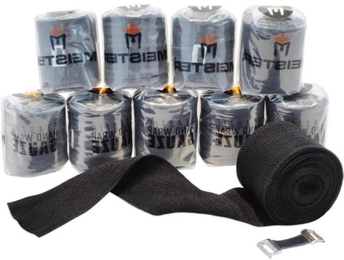 Elastische gaashandwraps - Zwachtels voor boksen en MMA - Bescherming voor vechtsport - Mexicaanse stijl - dubbelgeweven - 150 inch - 10 stuks
