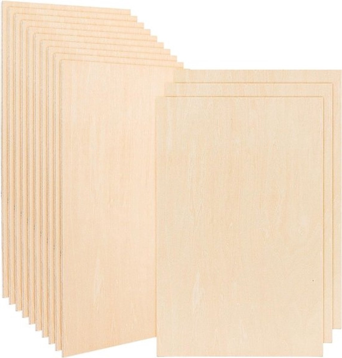 15 stuks onbehandelde multiplexplaten - 300 x 200 x 1.5 mm - Voor DIY, bouwmodellen en creatieve klussen