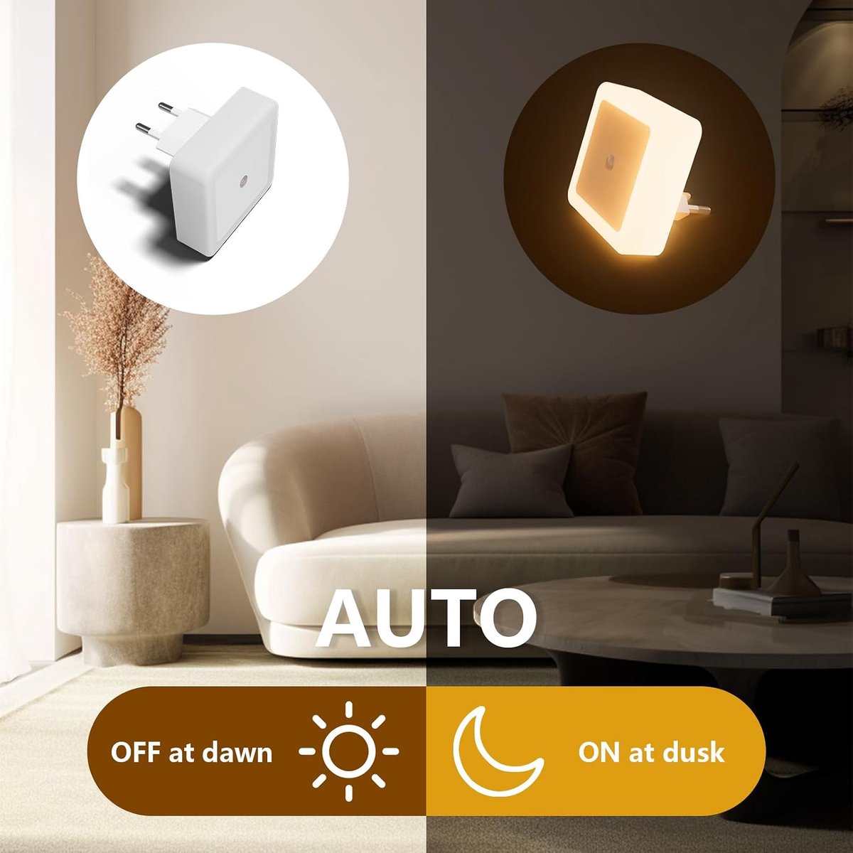 Children's Night Light, Plug-in Night Light, Socket, Dusk Sensor, ABS Fireproof Material, Hallway, Staircase, Plug - ShopVlot