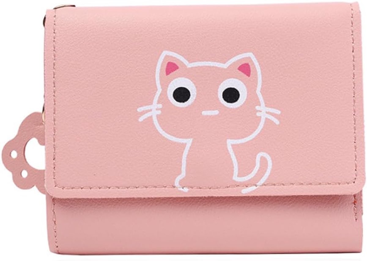 Mini Cat Wallet, Cute Girls Wallet for Women, Leather Wallets for Teens and Girls, Multiple Compartments, Children's - ShopVlot
