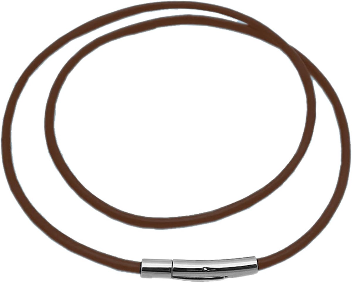 Leren ketting heren zwart - lederen halsband - verstelbare sluiting - stijlvol accessoire - ShopVlot