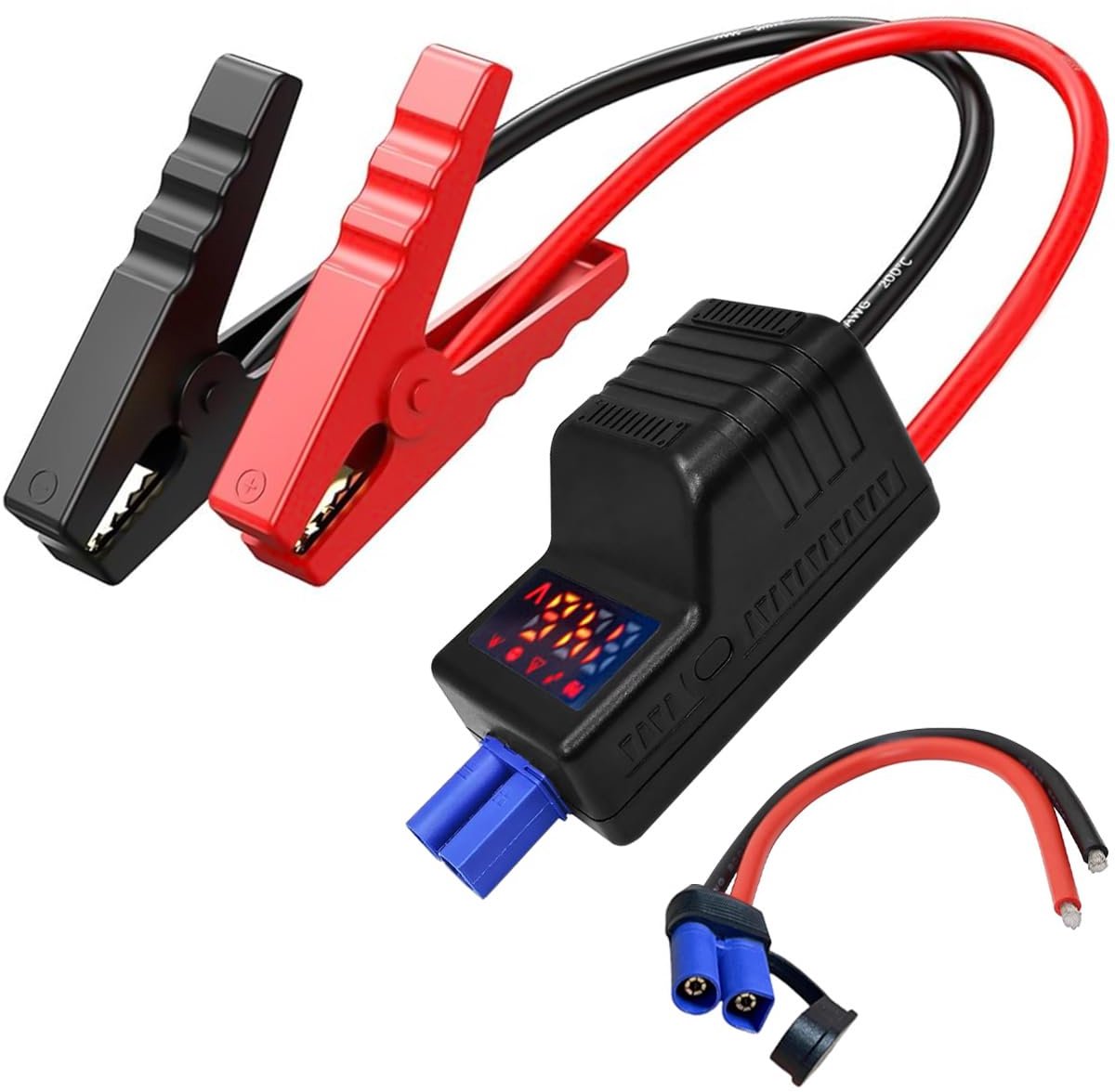 Startkabels EC5 met Slim LCD Scherm - Heavy-Duty 10AWG Koper - Veiligheidsfunctie - Betrouwbare auto-ondersteuning - SnelShoppen