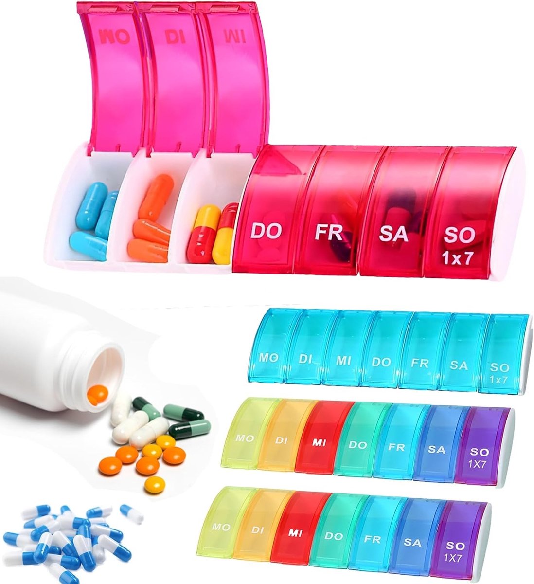Tablettenbox voor 7 dagen - Draagbare pillendoos voor medicijnen, vitaminen en supplementen - Organiseer je dagelijkse medicatie efficiënt met deze pillendoos