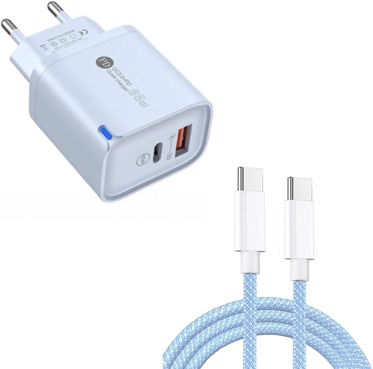 ERBO USB-C-oplader met 1 m oplaadkabel - ShopVlot