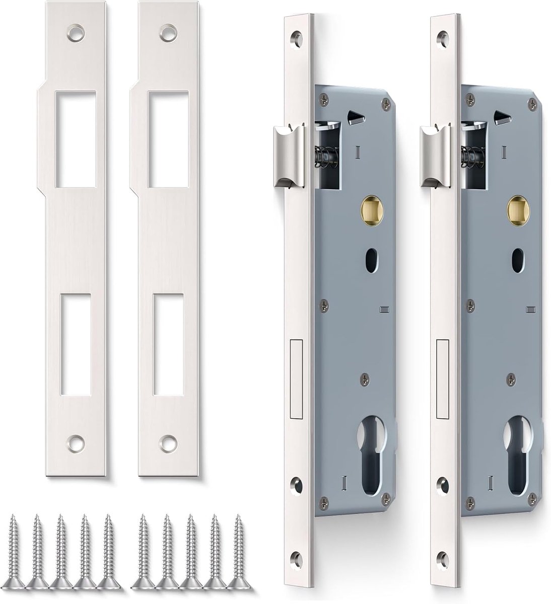 Bwintech 2pcs Stainless Steel 9235 Mortice Lock, 92MM Center 35MM Backset Lock Body, Satin Nickel Frame Door Lock For - ShopVlot