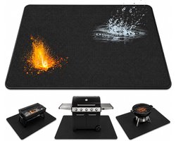 OUZHOU Vuurvaste onderlegger, 100 x 152 cm, hittebestendig tot 2000 °C, hittebeschermingsmat, glasvezel - ShopVlot