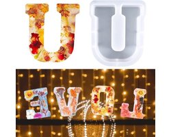 Grote 7-inch letters voor hars, 26 epoxy-hoofdletters in A-Z, DIY-mallen voor het maken van cake en kaarsen, 3D-siliconenmallen voor feestdecoratie en huisversiering
