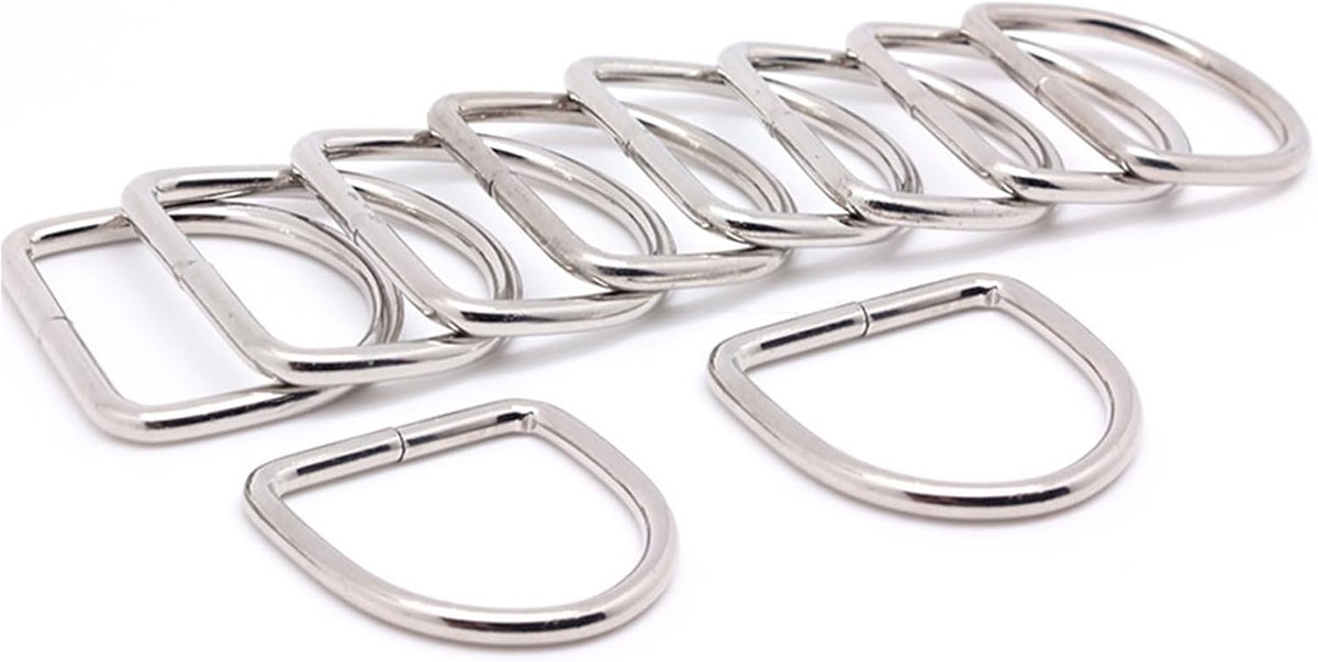 30pcs 25mm D Ring Buckle, Half Round D-Ring, Metal D-Rings, Half Rings Silver, D Rings, Half Rings, Silver Ring, Bag - ShopVlot
