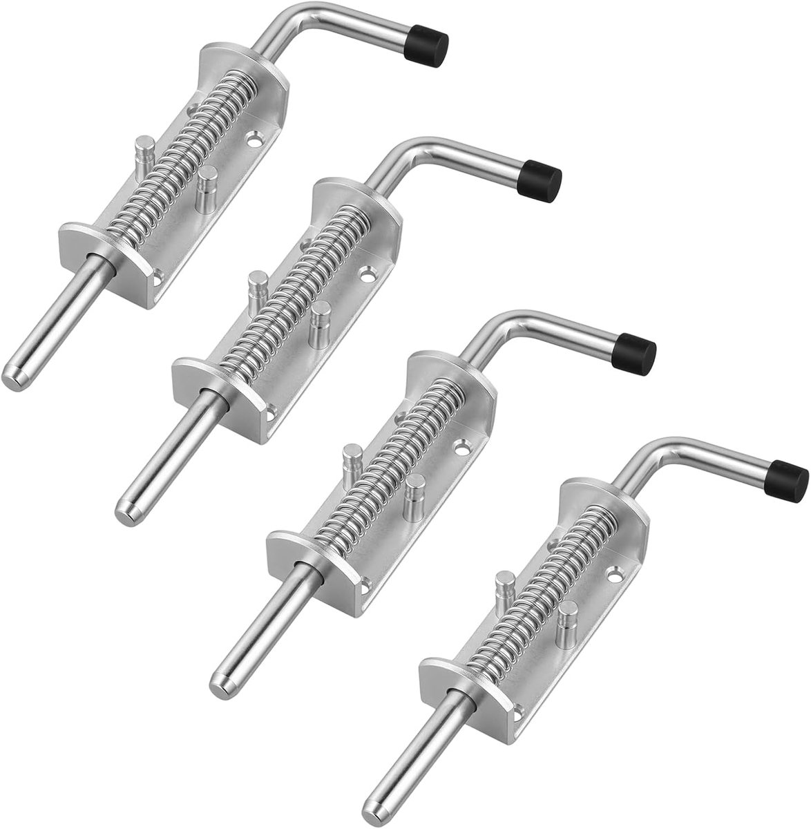 4 stuks veergrendel 220 mm deurgrendel binnen, boutgrendel poortgrendel slotgrendel met veer, schuifgrendel - ShopVlot