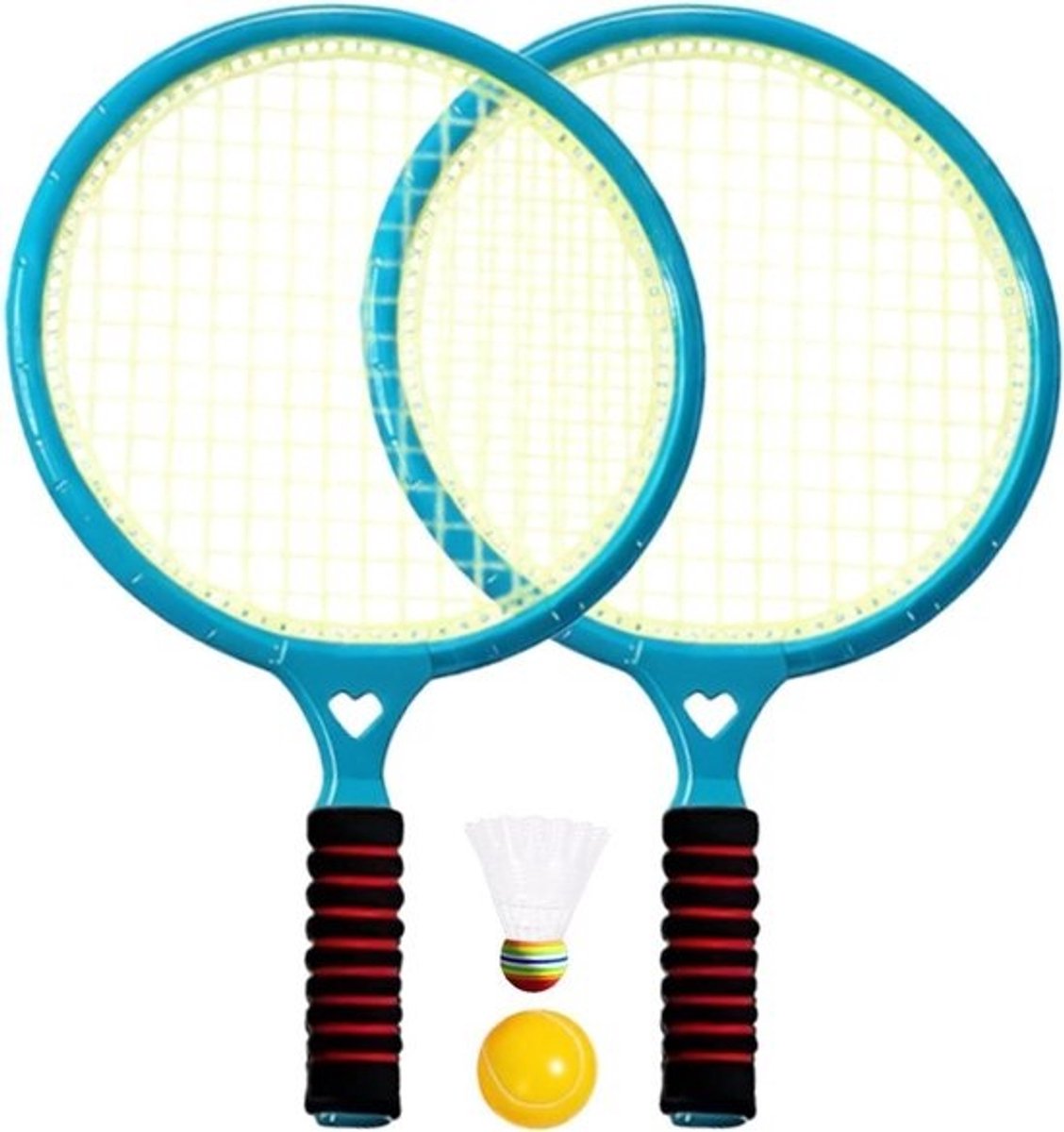 Kinderbadmintonset - Buitentennisspel - Voor actief spelen - Letselpreventie - 45.5 x 27 x 7 cm - Blauw