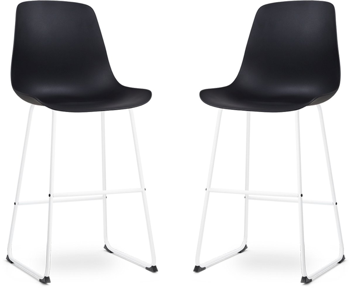 Nolon Nino-Pip barkruk zwart - wit onderstel 75 cm - set van 2