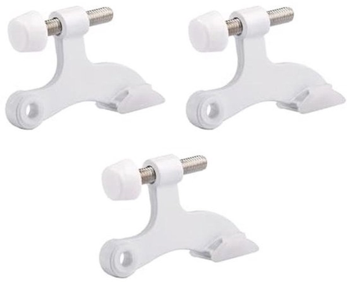 Verstelbare luxe heavy-duty deurstopper met rubberen bumpertips - 3 stuks