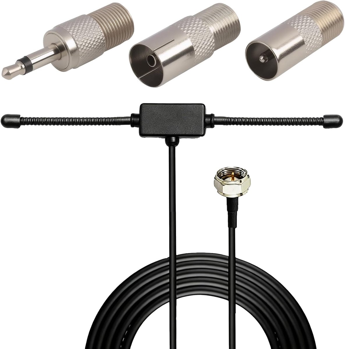 FM Antenna, FM Dipole Antenna with 3m Extension Cable, 75 Ohm UNBAL Dab and FM Radio Antenna for Audio Receiver - ShopVlot
