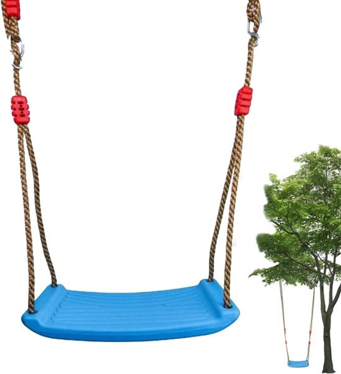 Kinderschommelzitje - Schommelstoel voor de tuin - Buitenspelen - Waterafvoergaten - 358 x 16 cm - Wit