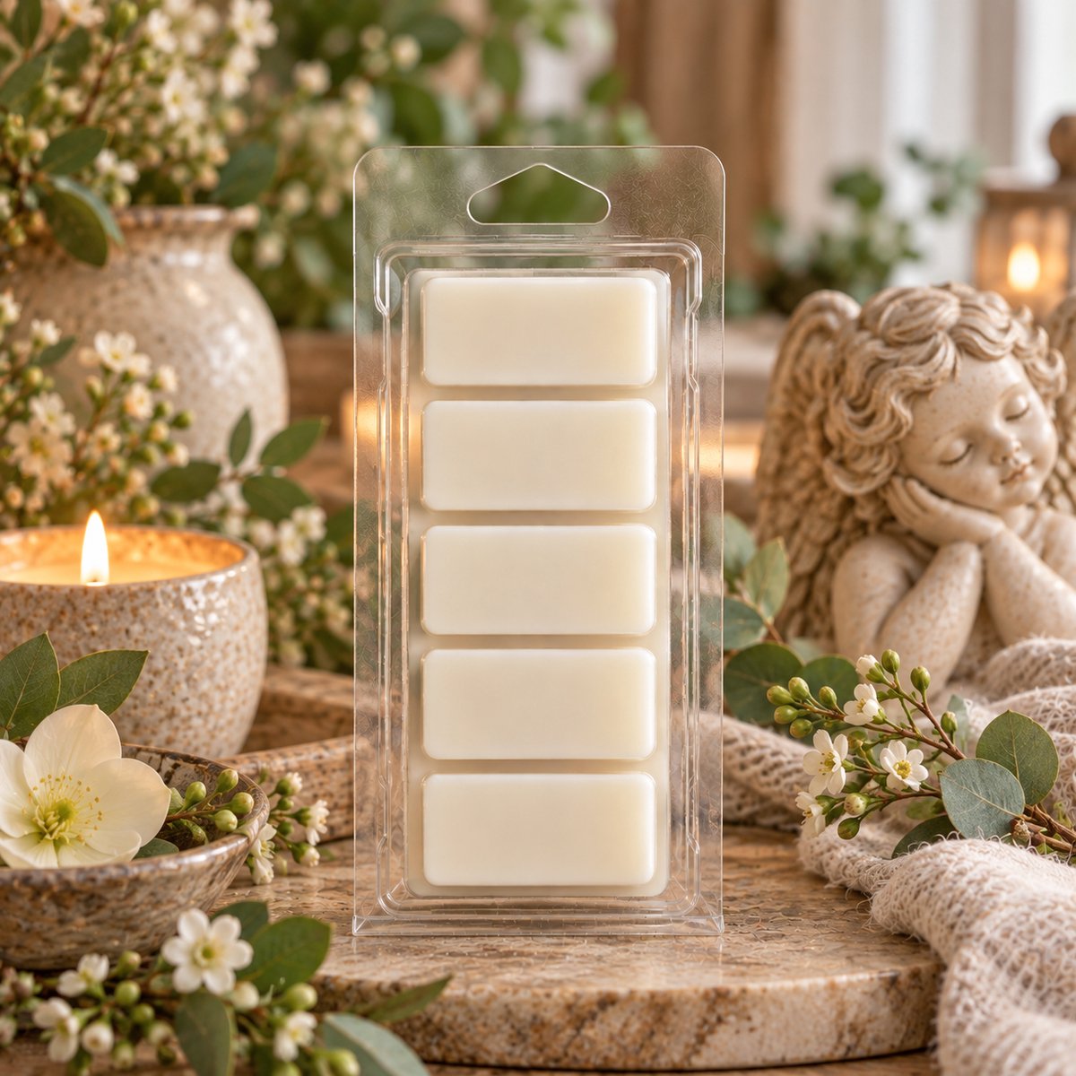 Waxmelts Angel - Snapbar - 55 gram - 100 % Sojawas - Handmade - Dierproefvrij - Vegan - Huisparfum - Wax melt - Voor in geurbrander - Voor in waxbrander - Geurkaars