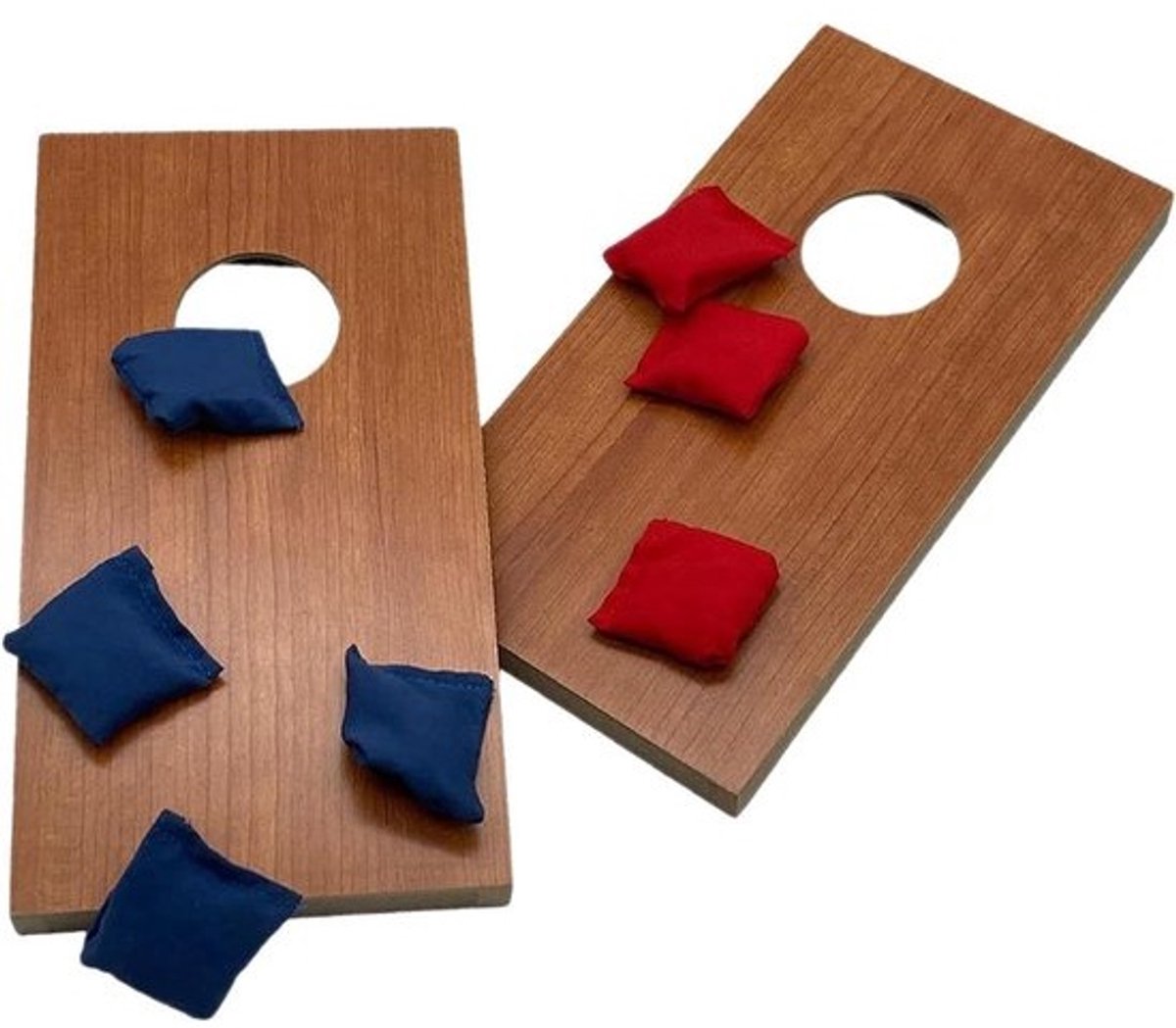 Cornhole-spelset - Gooispel - Voor buitenfeesten - Houten constructie - 26 cm - Multicolor