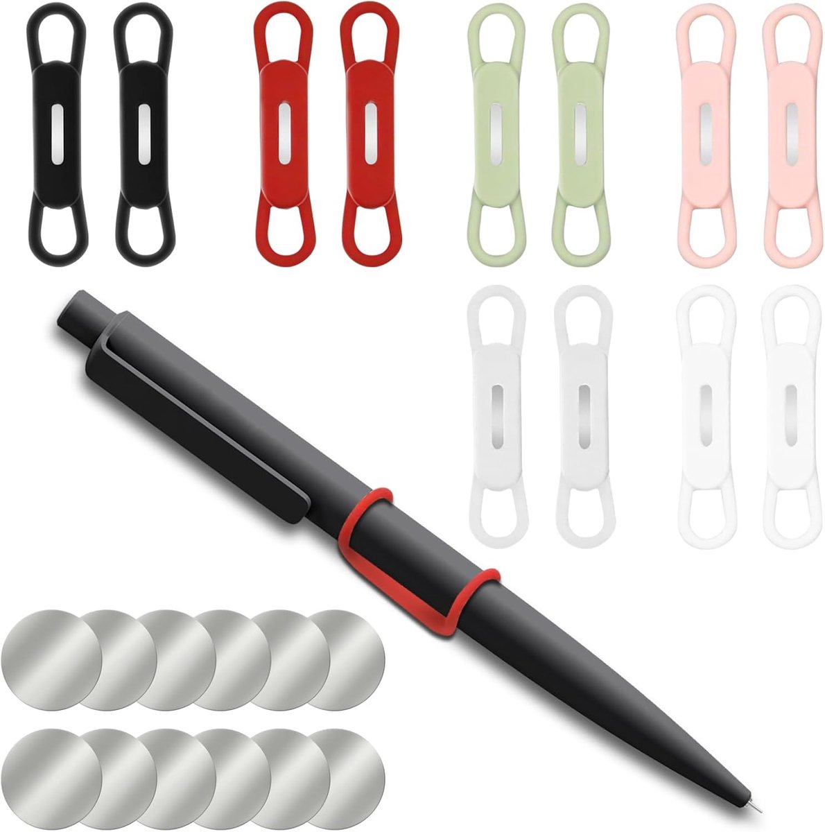 Dailygoods- Penhouder - 4 Stuks - Siliconen - Bureau Accessoires - Kantoorbenodigdheden - Verstelbaar - Handig voor Docenten - Pennenhouder