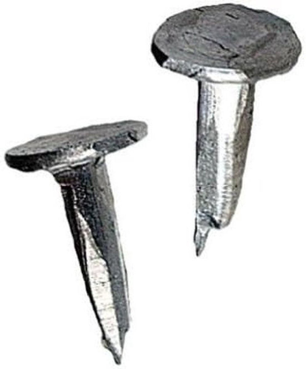 Kopspijkers - Kleine nagels - Voor het bevestigen van materialen - Gesneden koppen - 7/16 inch - Aluminium