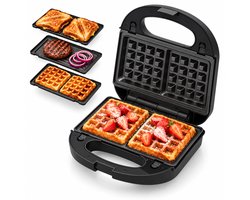 Tomado TGM2002B - Wafelijzer - 3 in 1 - Multigrill - Contactgrill - Tosti apparaat - PFAS vrij - Zwart