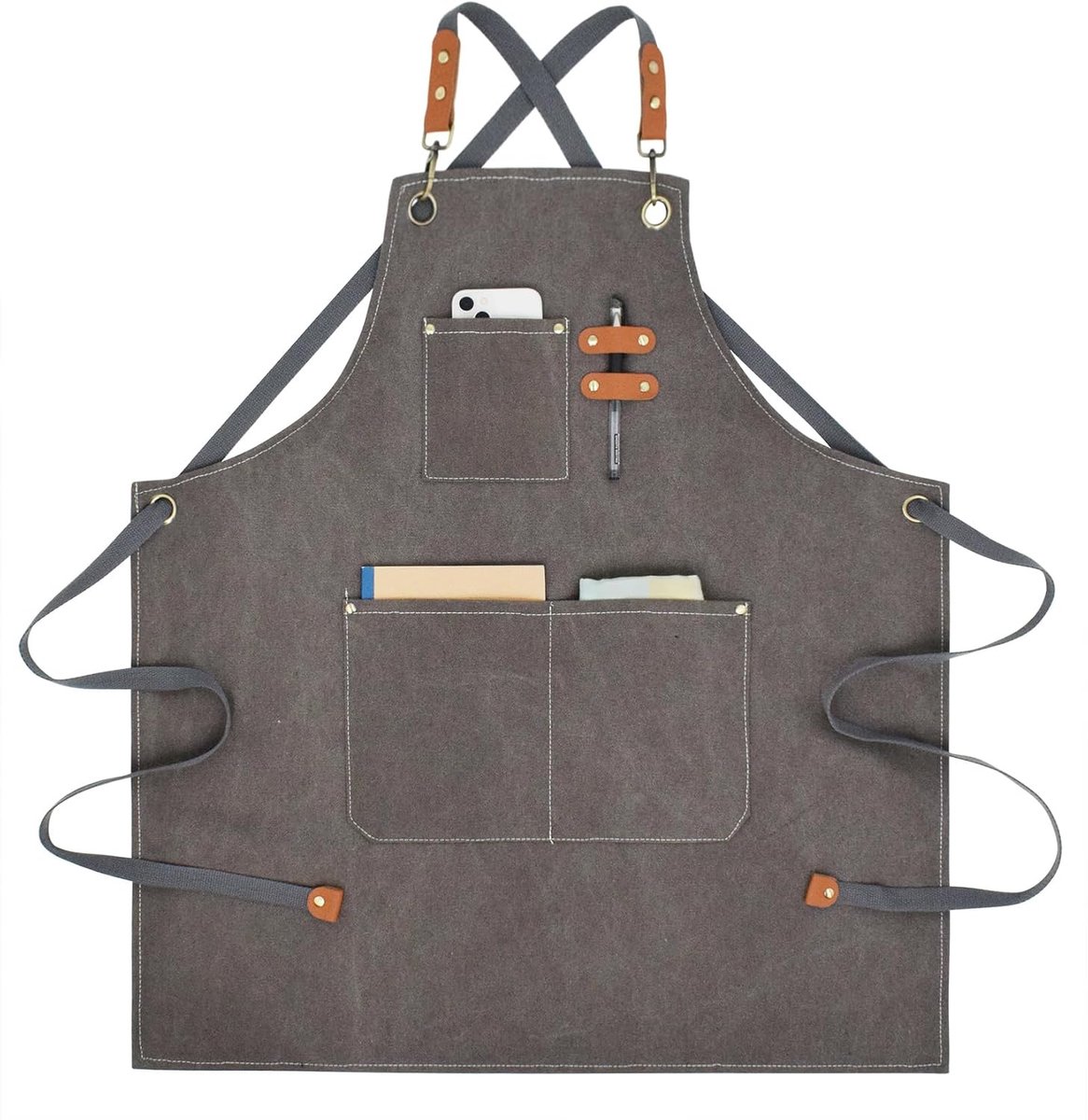 Werkschort multifunctioneel - canvas met zakken - ideaal voor klussen en hobby's - ShopVlot