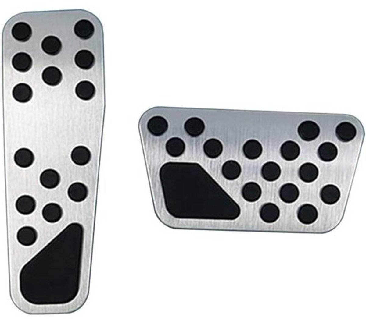 Set van 2 Air Pedal Pads voor auto - rem- en versnellingspedaal, aluminium en antisliprubber, montage zonder boren