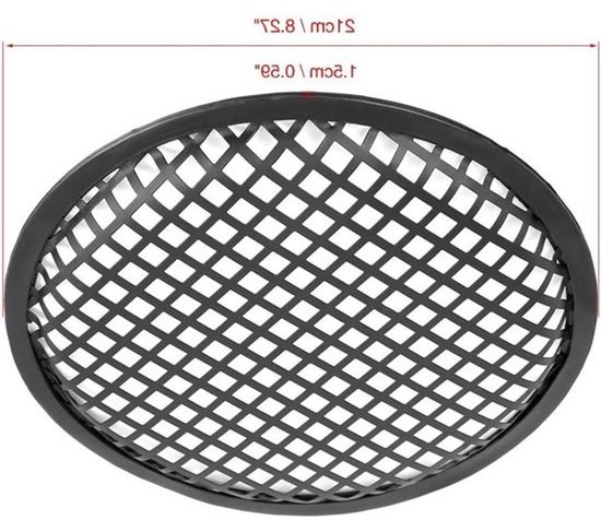 Allecto-speakerhoes - Voor auto - Metalen - Subwoofer - 8 inch - Zwart - Audio - Bescherming - Grille - Hoornbeschermer - Geschikt voor 2 auto-audiospeakers. — afbeelding 2