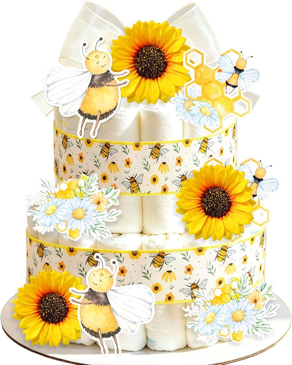 Honingbij babyborrel luiercake decoratieset feestartikelen geslacht decor | honingbij babyborrel luiercake decoratieset feestartikelen geslacht onthulling versieringen babyfeest cadeaus taarttopping