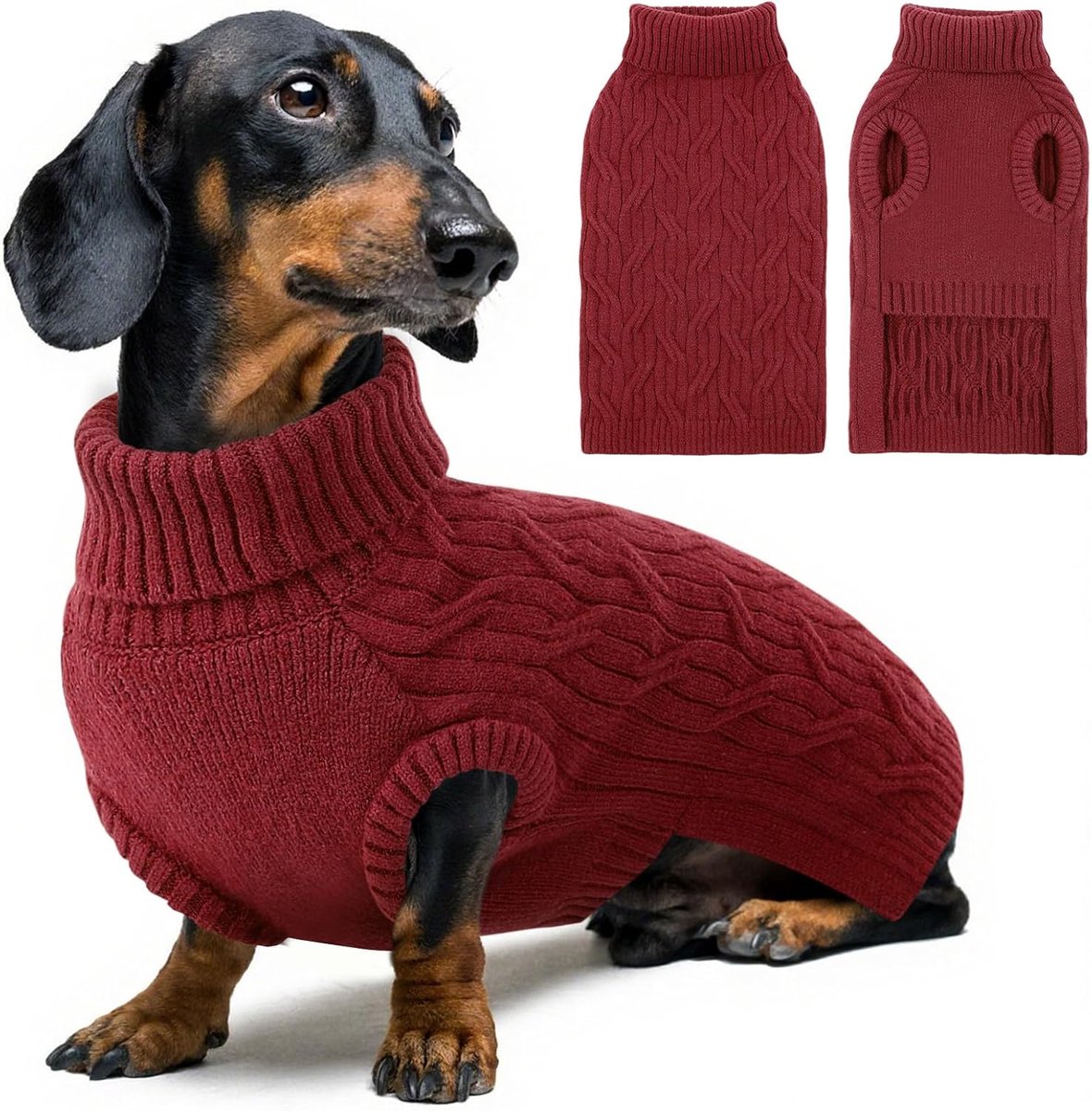 Hondentrui, kleine hond, warme rolkraag, XS hondentrui