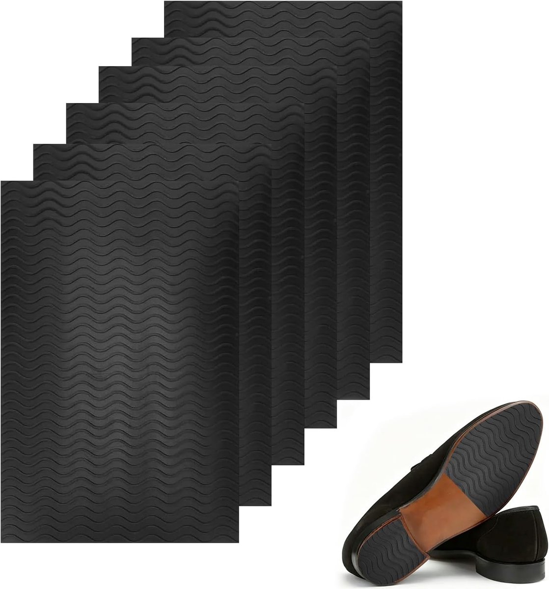 6 stuks siliconen inlegzolen om op te plakken, antislipstickers voor schoenzolen, zelfklevende zolen, 150 x 100 mm, 1,5 mm, antislippads, zelfklevende beschermers