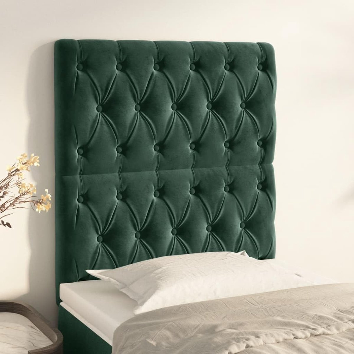 Hoofdsteunen 2 Stuks Donkergroen 80 x 78 x 78/88 cm Fluwelen Hoofdsteun Slaapkamer Meubels Hotels