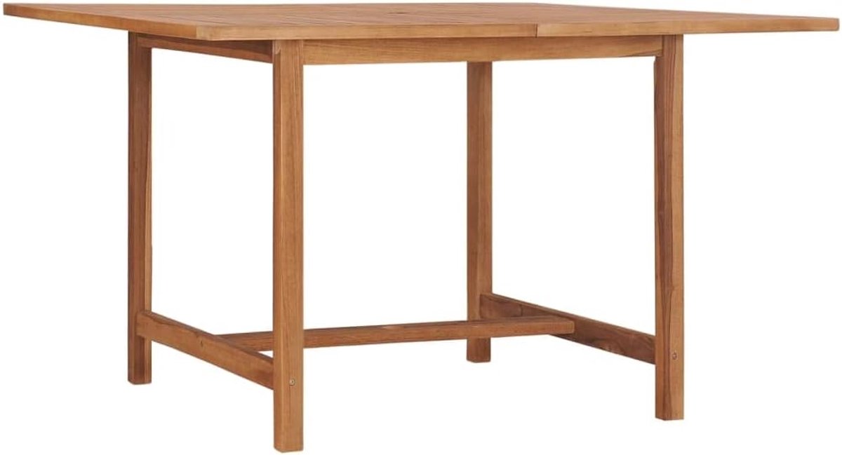 110 x 110 x 75 cm, massief hout, teak, tuinlounge-tafel, patiotafel, balkon, eettafel, buitentafel voor tuinen, terrassen, balkons