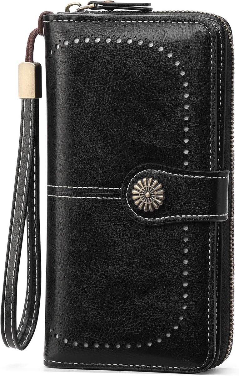 GOIACII Women's PU Leather Wallet with RFID Blocking, Large Wallet, Long Wallet for Women, with 13 Card Slots - ShopVlot