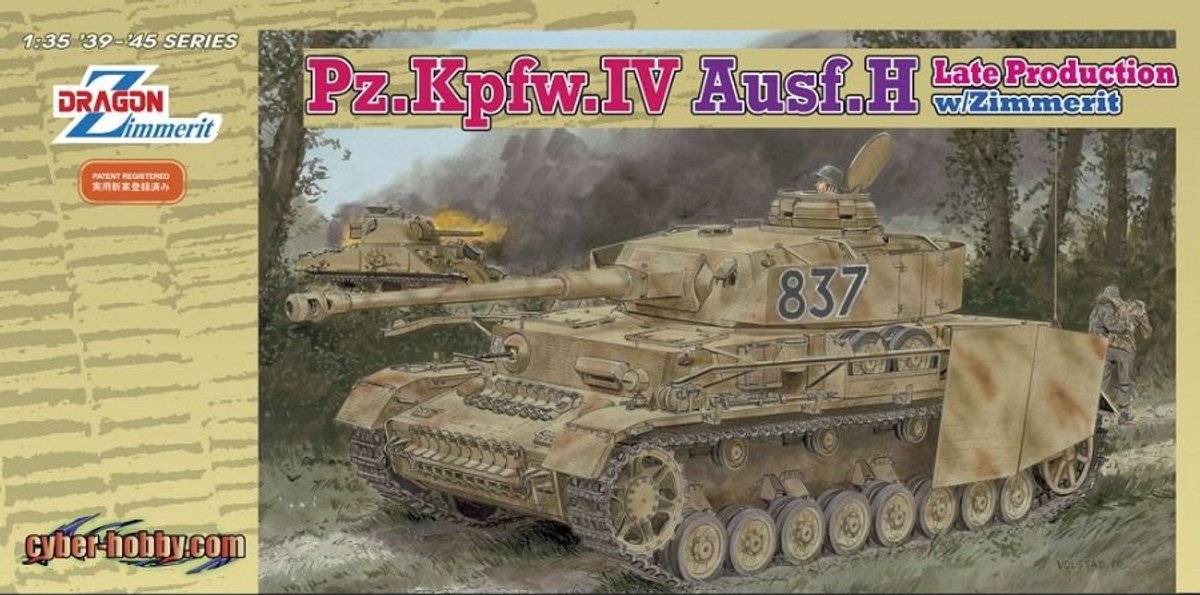 Dragon Modelbouwpakket Militaire voertuigen - 6560 Pz.Kpfw.IV Ausf.H Late Production met Zimmerit WWII - Duitse Middelzware Tank Plastic - 1:35 - Modelbouw