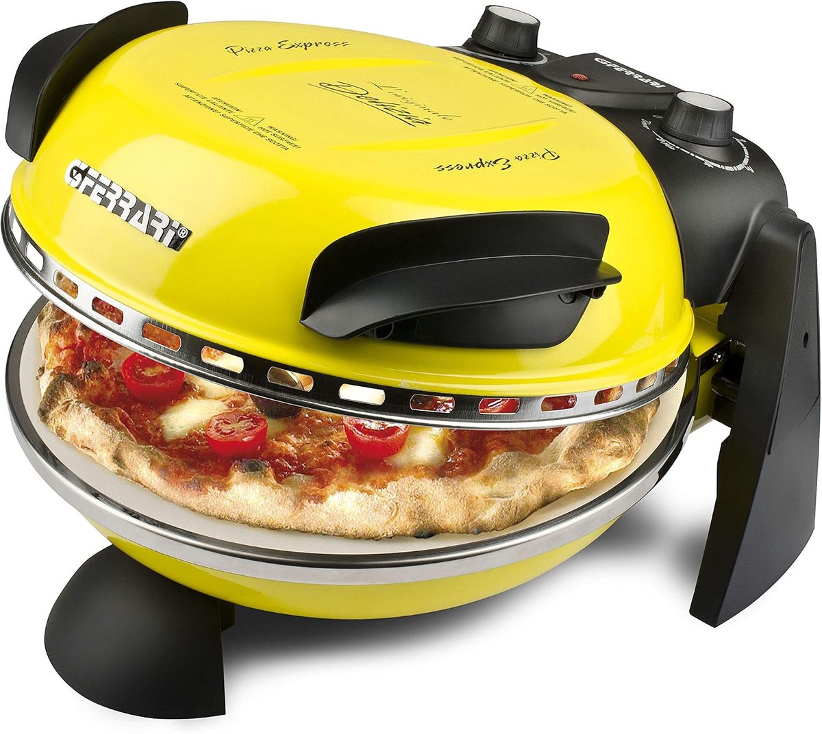 Bol.com G3 Ferrari Delizia - Pizzaoven elektrisch - 400°C - Vuurvaste pizzasteen Ø31 cm - Pizza in 5 min - Geel aanbieding