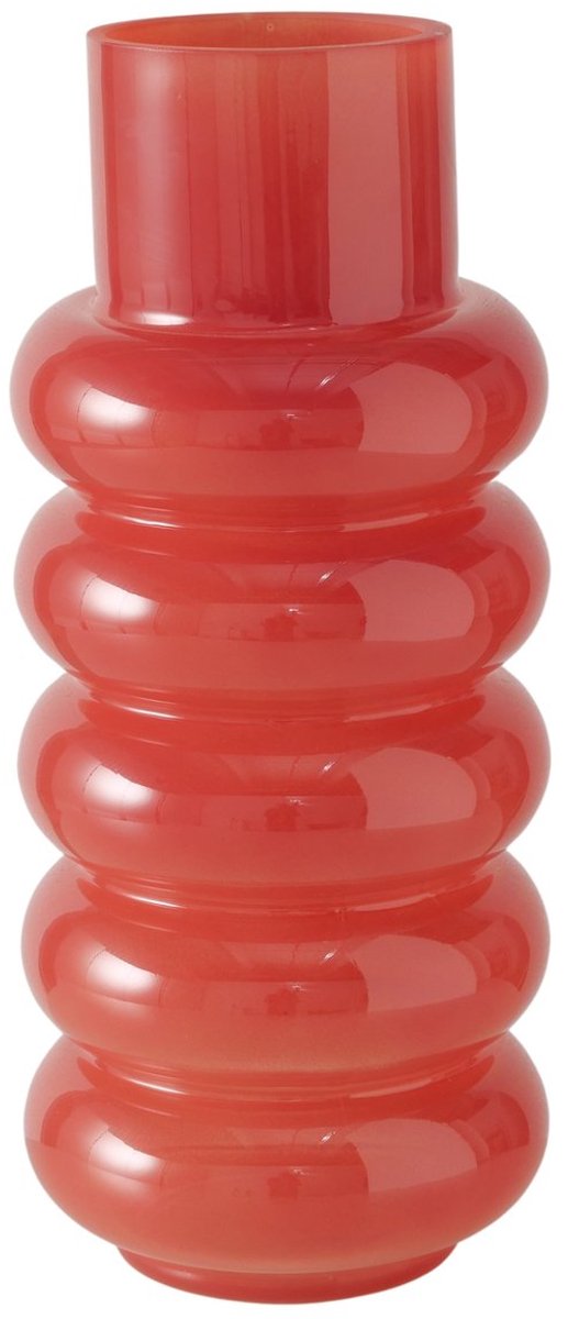 Boltze Home Vaas Ribbo Rood - Glas -Boltze 35 cm