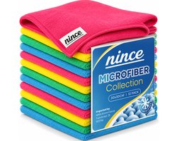 Nince Microvezeldoekjes - Set van 12 - Schoonmaakdoekjes 30x30 - Reinigingsdoekjes - Vaatdoekjes - Schoonmaak / Auto