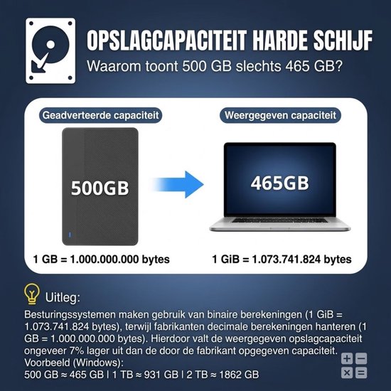 Levo® Externe Harde Schijf Extern 500GB Ultra Slim Draagbare Harde Schijf USB kabel HDD Opslag - Zwart - 13cm x 13cm x 2cm — afbeelding 2