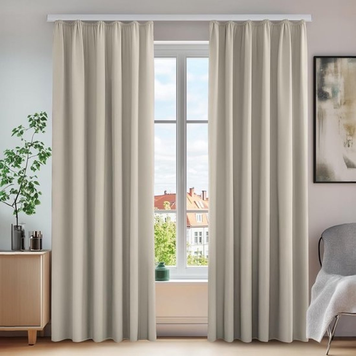 Kant-en-klare gordijnen - Met haakjes - Gordijn - Voor gordijnroede - Verduisterende gordijnen - Voor de slaapkamer