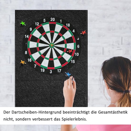Dailygoods- Dartbord Muurbescherming Vilt - Zelfklevende Rand - Kurk Omranding - Geluidsreductie - 30 x 30 x 1,2 cm - Geelachtig Bruin - Dartbordrand van Dailygoods — afbeelding 2