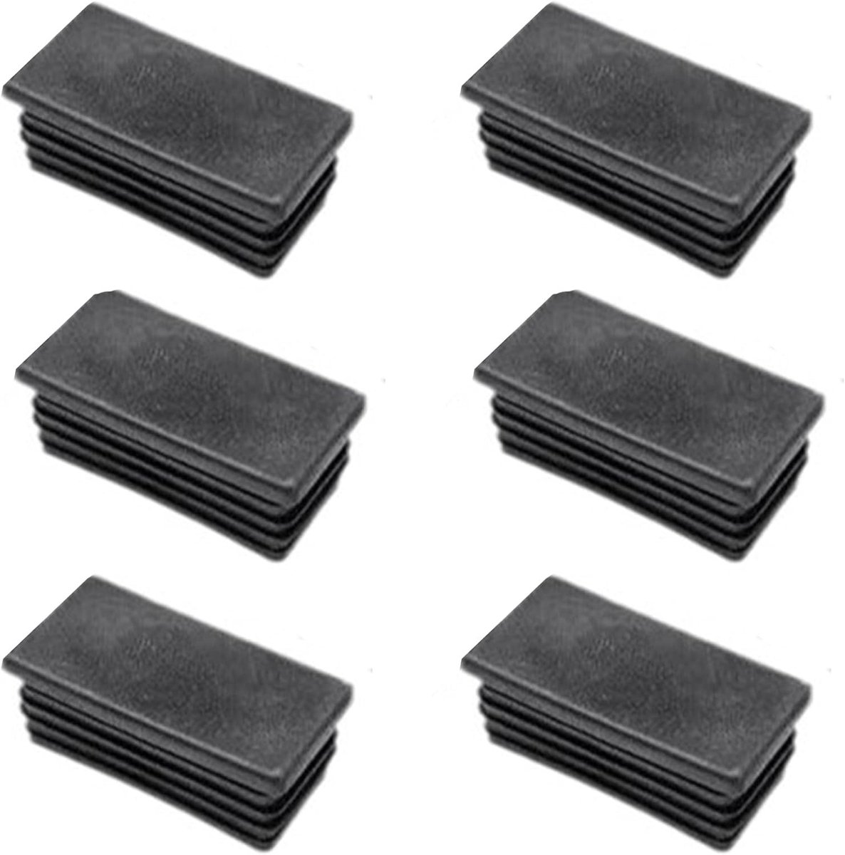 Set of 6 PVC caps for steel, aluminium and stainless steel profiles, weatherproof - ShopVlot